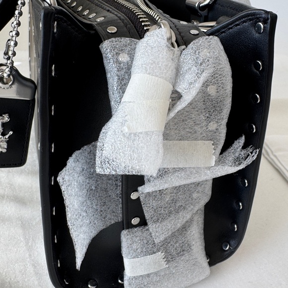 Coach Black Satchel with Silver Accents - Picture 4 of 9